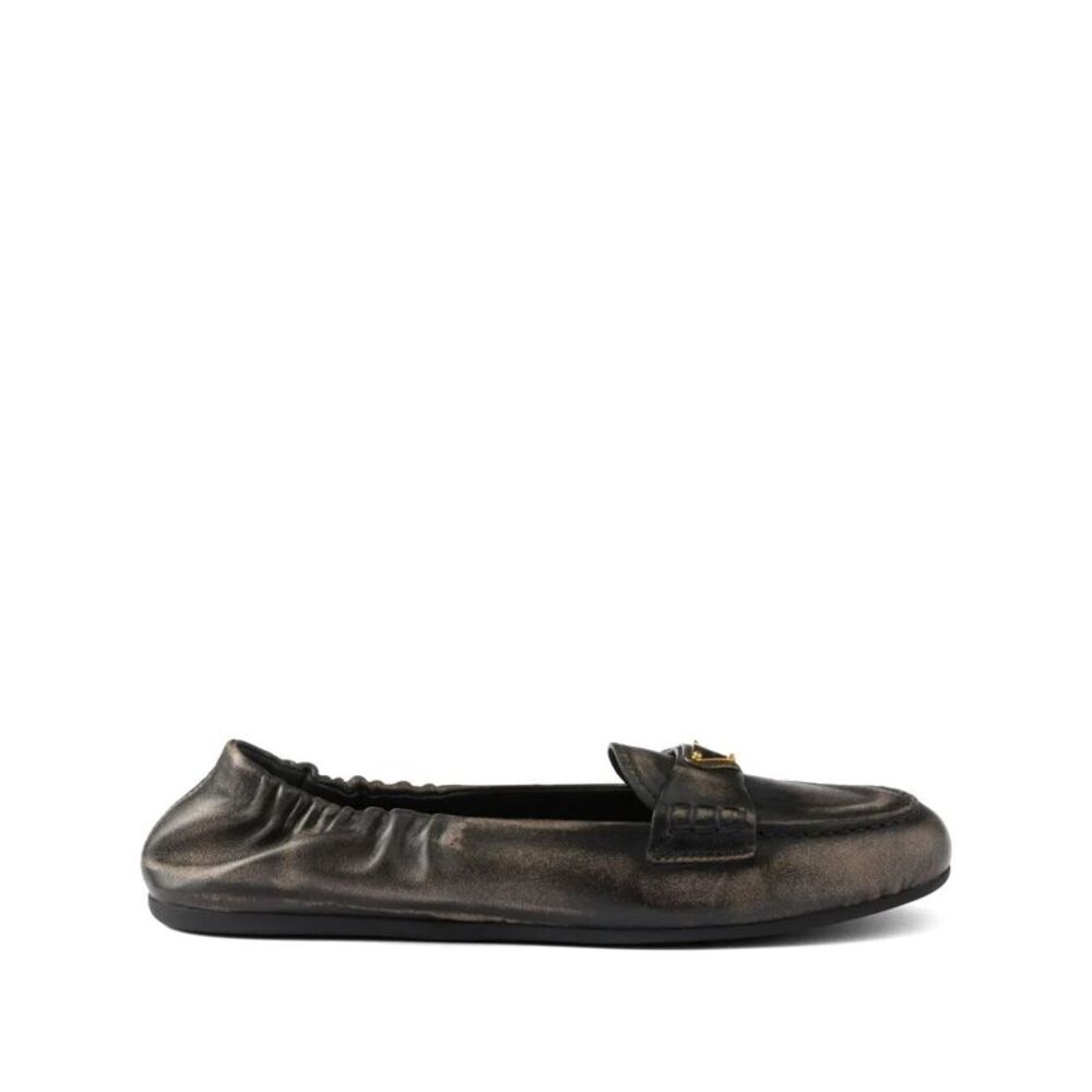 Deconstructed And Flexible Nappa Leather Loafers Women